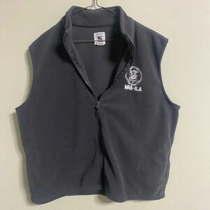 NRA ILA Size XXL Fleece Vest Grey Full Zip National Rifle Assocation Jacket 2X